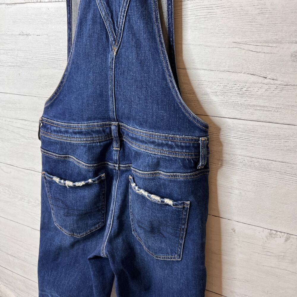 American Eagle Overalls Womens Size XS Tom Girl Stretch Cotton Blend Dark Wash - Picture 14 of 16